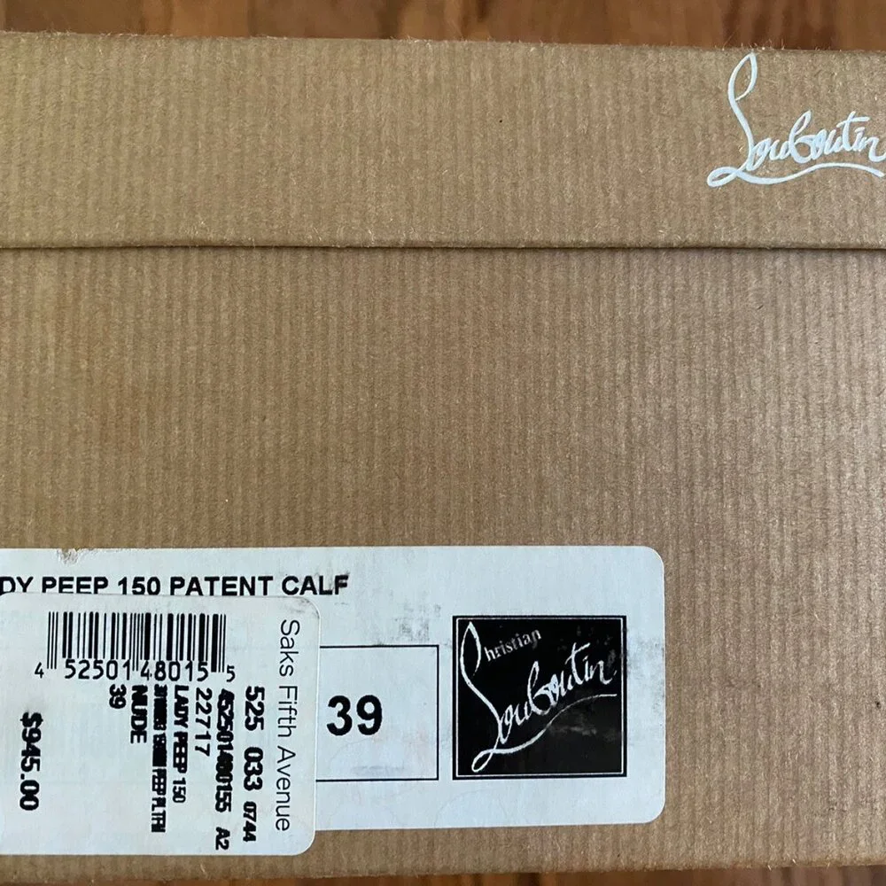 Christian Louboutin Lady Peep 150 Patent Calf Heels - Picture 9 of 9